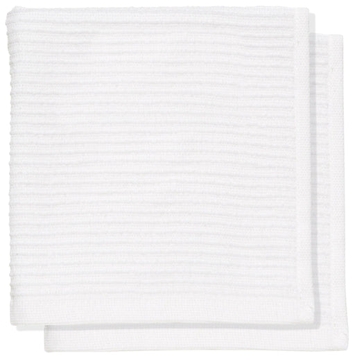 Danica Ripple Dishcloths, Set of Two - Greenbriar, shown folded, emphasizing their thick, ribbed terry texture, ideal for efficient dishwashing in any kitchen.