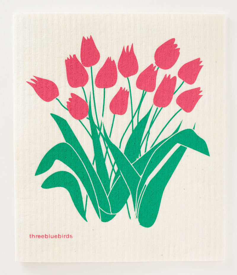 Three Bluebirds Swedish Dishcloths | Swedish Dishcloths - Gerti: A patterned, eco-friendly dishcloth designed for durability and style, ideal for enhancing kitchen chores.