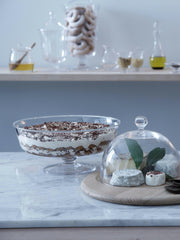 LSA International Serve Comport with flared mouth-blown glass design and thick rounded stem, perfect for desserts or fruit, 12.25in W x 5.5in H.