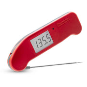 ThermoWorks Thermapen ONE - Purple, featuring a new battery compartment, auto-rotating display, motion-sensing mode, and improved accuracy for precise, sub-second temperature readings.