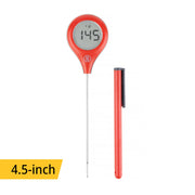ThermoWorks ThermoPop 2 Thermometer - Pink, features an ergonomic design with a 1 ¼-inch auto-rotating screen, ideal for precise, quick temperature readings.