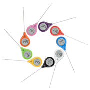 ThermoWorks ThermoPop 2 Thermometer, featuring a 1 ¼-inch auto-rotating screen for fast, accurate readings, waterproof design, ideal for kitchen use.