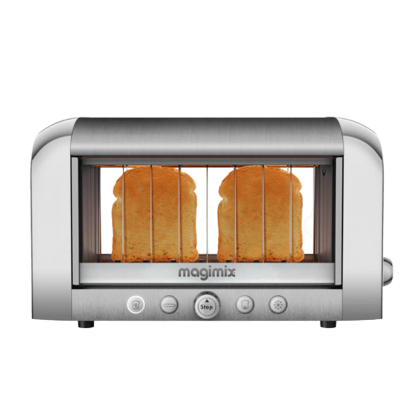 Magimix | Vision Toaster - Red with see-through glass windows and adjustable settings for perfect toasting, available at Athens Cooks, your kitchen essentials store.