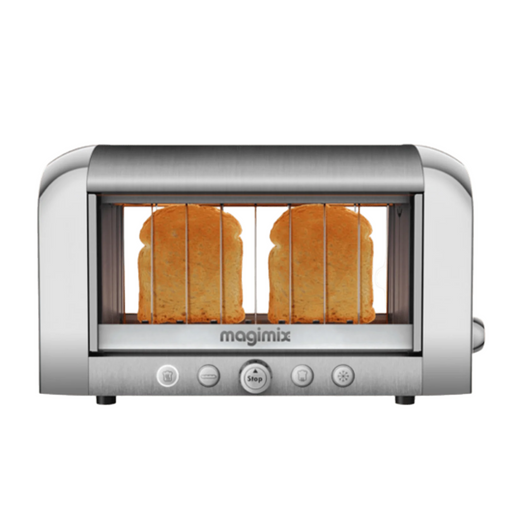 Magimix | Vision Toaster - Red with see-through glass windows and adjustable settings for perfect toasting, available at Athens Cooks, your kitchen essentials store.