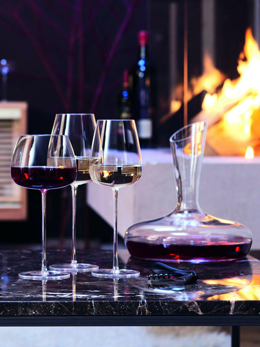 LSA International Wine Culture set includes two mouth-blown Red Wine Grand Glasses and a handcrafted Carafe Decanter, designed for enhancing wine experiences.