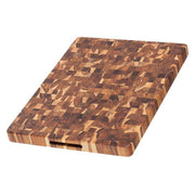 Teakhaus | Butcher Block Rectangle Cutting Board - Medium, 20 x 15, showcasing sustainable teakwood with end grain texture, perfect for eco-conscious kitchen enthusiasts.