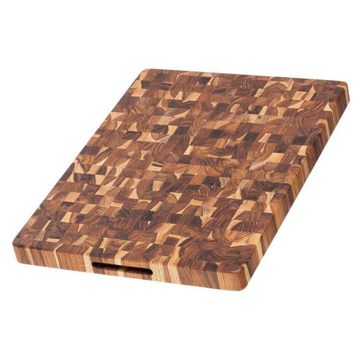 Teakhaus | Butcher Block Rectangle Cutting Board - Medium, 20 x 15, showcasing sustainable teakwood with end grain texture, perfect for eco-conscious kitchen enthusiasts.