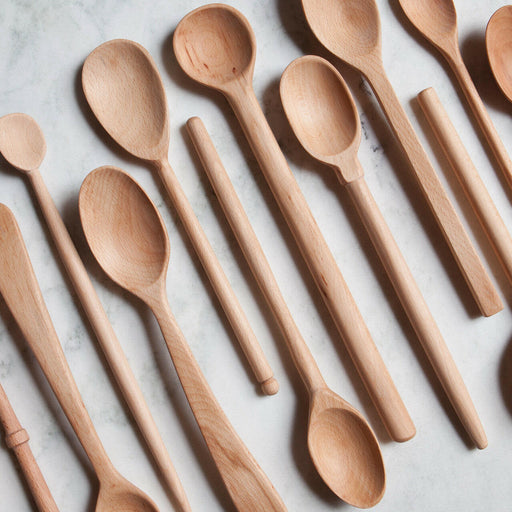 Sir|Madam | Wooden Spoons - XLarge, hand-carved beechwood spoons perfect for cooking and serving, showcased in close-up detail, highlighting craftsmanship and texture.