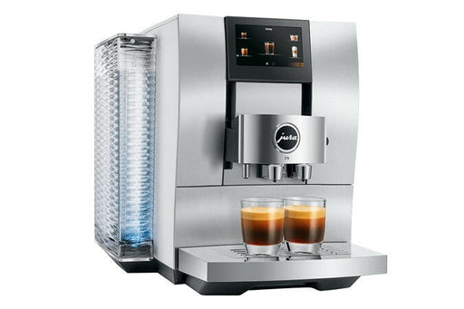 Jura Z10 - Fully Automatic Espresso + Coffee Machine, showcasing sleek design and advanced features for hot and cold brews, perfect for coffee enthusiasts.