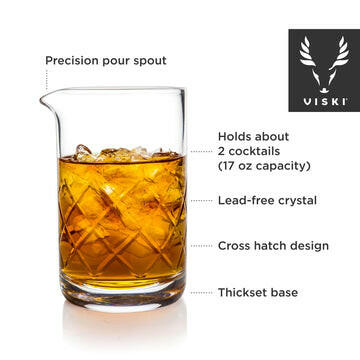 Viski | Professional Lead Free Crystal Mixing Glass.