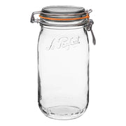 Le Parfait | Rounded French Glass Storage Jars - 3L (96 oz) with hinged clasp and orange seal, ideal for preserving, canning, and stylish pantry storage.