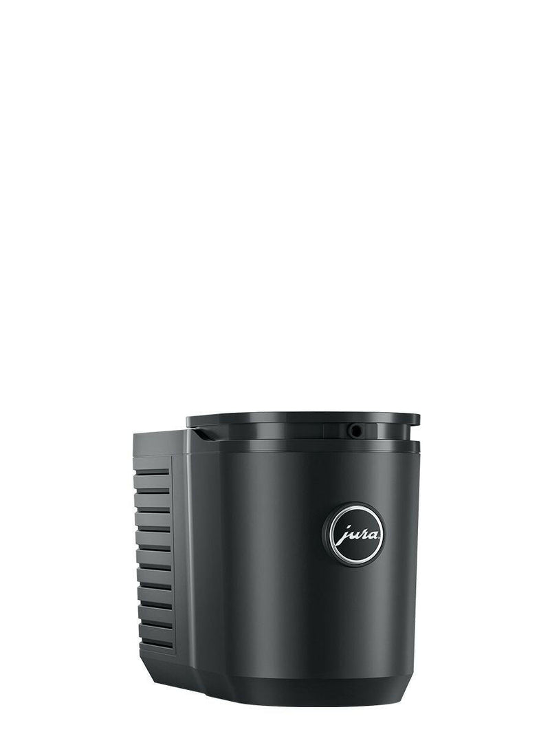 Jura Cool Control 0.6L Milk Cooler enhances milk-based coffee preparation, maintaining milk at 39°F for perfect lattes and cappuccinos, complementing JURA coffee machines.