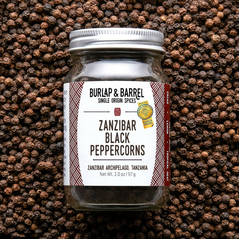 Burlap & Barrel | Zanzibar Whole Black Peppercorns.