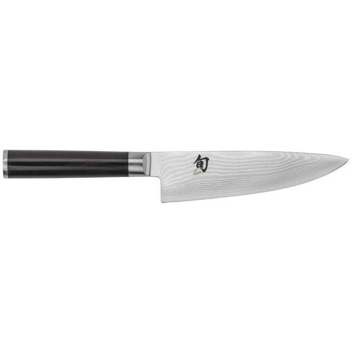 Shun Classic Knife Series 9 Honing Steel features a Damascus-pattern blade and dark octagonal pakkawood handle, ideal for precise culinary tasks.