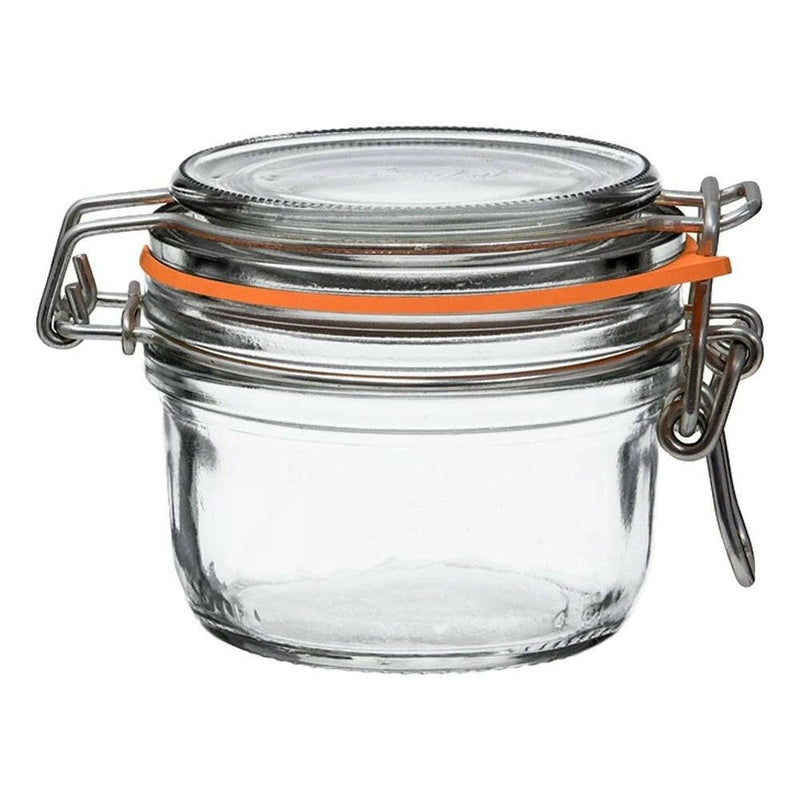 Le Parfait | Super Jars - 1L with hinged lid and orange rubber seal, ideal for preserving, canning, or storing dry goods, crafted from recyclable French glass.