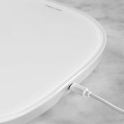 Zwilling | Digital Kitchen Scale - Silver with a sleek, seamless glass surface and hidden display, ideal for precise measurements in kitchen tasks, featuring a rechargeable battery.