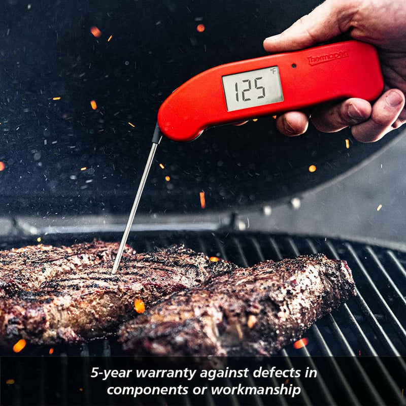 ThermoWorks Thermapen ONE - Purple with auto-rotating display, motion-sensing, and bright backlight, offering precise, sub-second temperature readings, ideal for culinary precision at Athens Cooks.